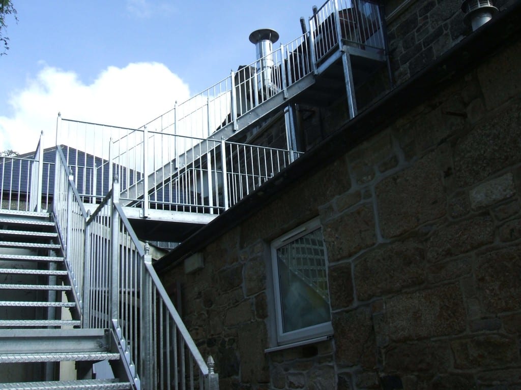 galvanised staircase
