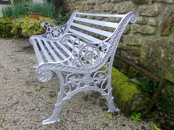 ornate metal bench