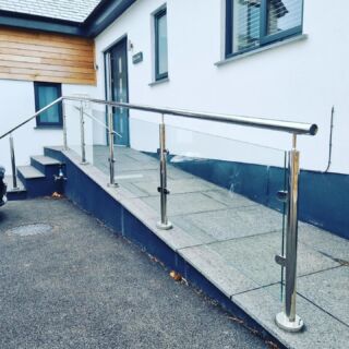 Stainless steel and glass balustrade fitted today #Stainless #steel #glass #fabrication #cornwall